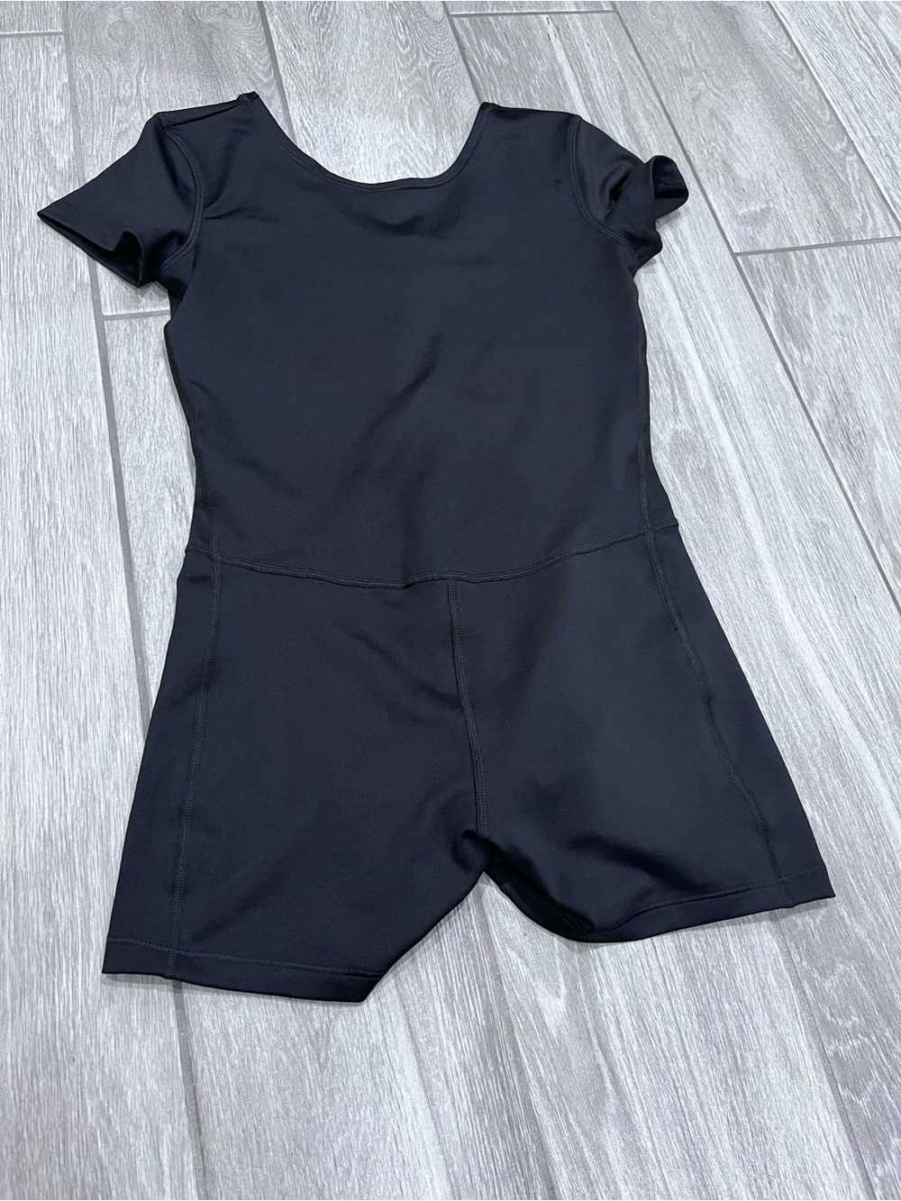 Old Navy Black Short-Sleeve Romper Leotard